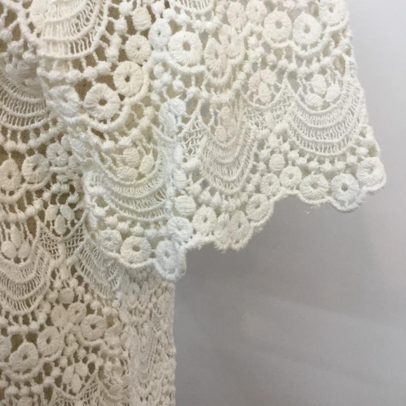 ビューティアンドユース BEAUTY&YOUTH カットソー 半袖 16172483207 クロシェット ショートスリーブ レース レース柄 白 / ホワイト /  レディース USED 古着 中古 10049201