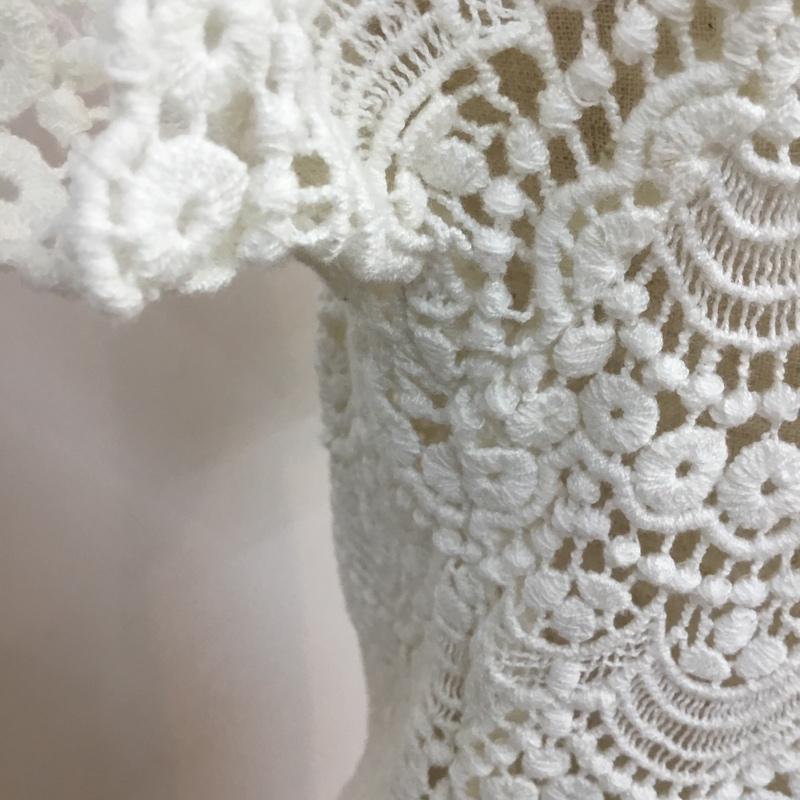 ビューティアンドユース BEAUTY&YOUTH カットソー 半袖 16172483207 クロシェット ショートスリーブ レース レース柄 白 / ホワイト /  レディース USED 古着 中古 10049201