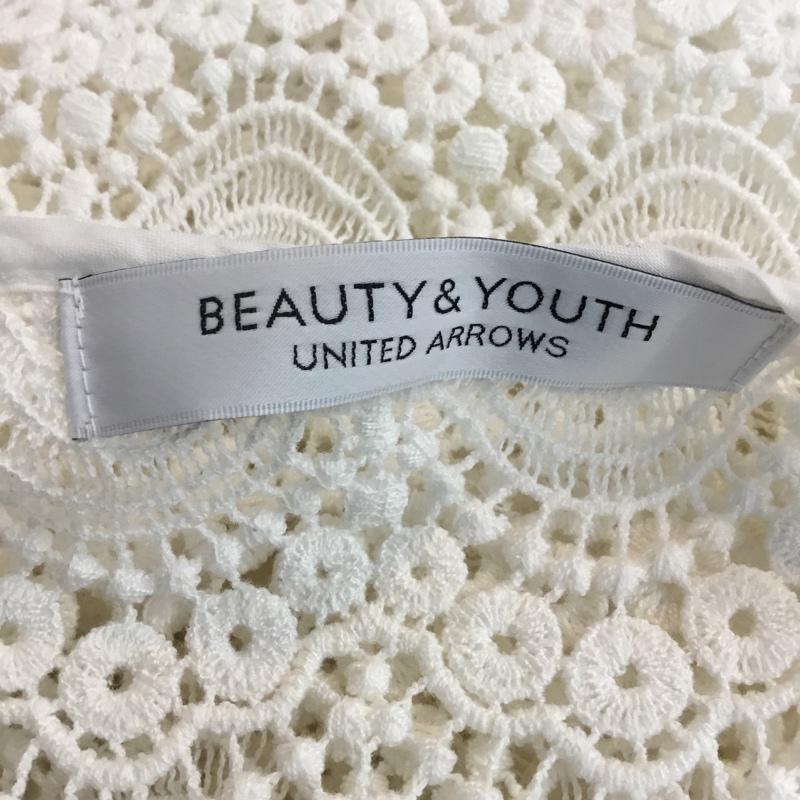 ビューティアンドユース BEAUTY&YOUTH カットソー 半袖 16172483207 クロシェット ショートスリーブ レース レース柄 白 / ホワイト /  レディース USED 古着 中古 10049201