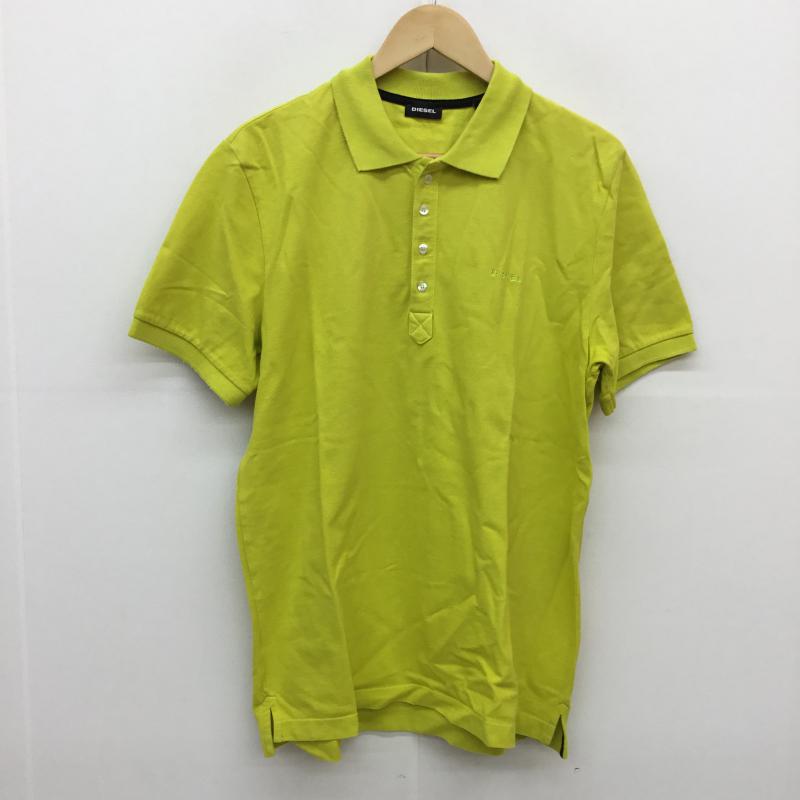 ディーゼル DIESEL ポロシャツ 半袖 T-NIGHT-BROKEN POLO 00SHEL 0AAPW L ロゴ、文字 黄 / イエロー /  メンズ USED 古着 中古 10049315