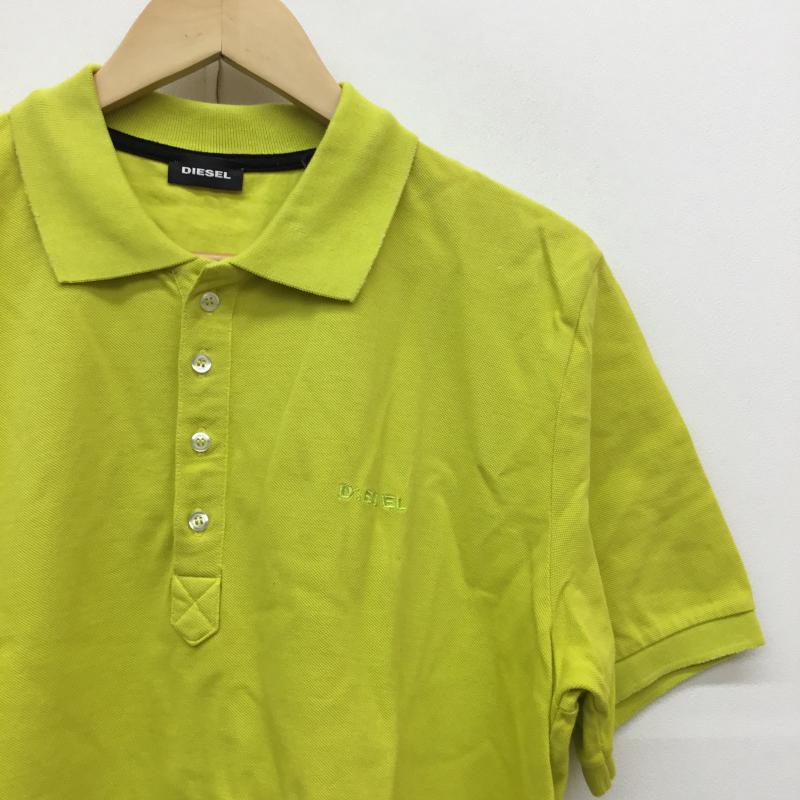 ディーゼル DIESEL ポロシャツ 半袖 T-NIGHT-BROKEN POLO 00SHEL 0AAPW L ロゴ、文字 黄 / イエロー /  メンズ USED 古着 中古 10049315