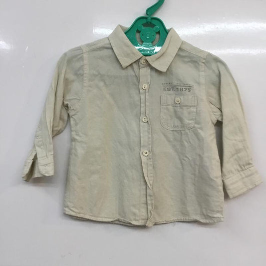 ザラ ZARA シャツ、ブラウス 長袖 ベビー ロゴ 78cm 9-12months バックプリント ロゴ、文字 アイボリー / アイボリー /  ガールズ USED 古着 中古 10049488