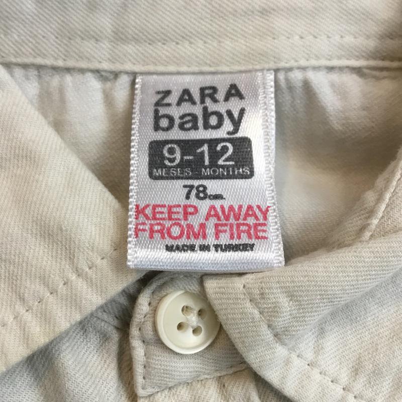 ザラ ZARA シャツ、ブラウス 長袖 ベビー ロゴ 78cm 9-12months バックプリント ロゴ、文字 アイボリー / アイボリー /  ガールズ USED 古着 中古 10049488