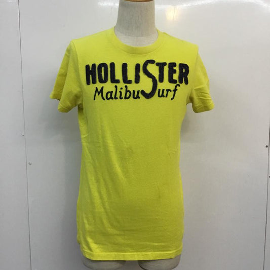 ホリスター Hollister Tシャツ 半袖 クルーネック ロゴ 刺繍 S ロゴ、文字 黄 / イエロー /  メンズ USED 古着 中古 10049501