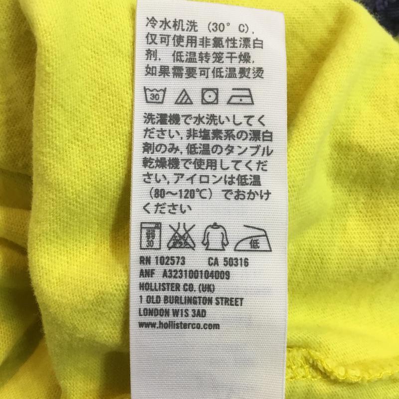 ホリスター Hollister Tシャツ 半袖 クルーネック ロゴ 刺繍 S ロゴ、文字 黄 / イエロー /  メンズ USED 古着 中古 10049501