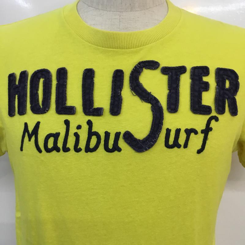 ホリスター Hollister Tシャツ 半袖 クルーネック ロゴ 刺繍 S ロゴ、文字 黄 / イエロー /  メンズ USED 古着 中古 10049501