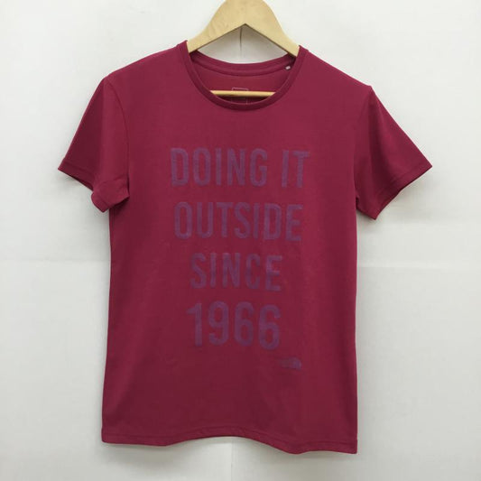 ザノースフェイス THE NORTH FACE Tシャツ 半袖 S／S BIG MESS TEショートスリーブビッグメッセージティー NTW31720 M ロゴ、文字 マゼンタ / マゼンタ /  レディース USED 古着 中古 10049582