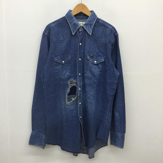 ロンハーマン Ron Herman シャツ、ブラウス 長袖 ROEBUCKS ALL MY RELATIONS L 青 / ブルー /  メンズ USED 古着 中古 10049981