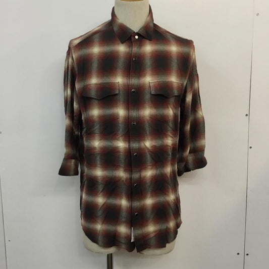 デラックス クロージング Deluxe Clothing シャツ、ブラウス 七分袖 ウエスタンシャツ M チェック 黒 / ブラック / X ベージュ / ベージュ / X 白 / ホワイト / X 赤 / レッド /  メンズ USED 古着 中古 10050227
