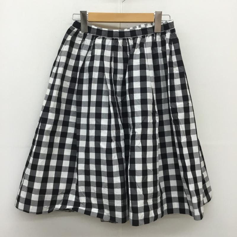 エヘカソポ ehka sopo スカート ひざ丈スカート M チェック 白 / ホワイト / X 黒 / ブラック /  レディース USED 古着 中古 10051442
