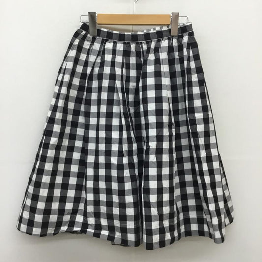 エヘカソポ ehka sopo スカート ひざ丈スカート M チェック 白 / ホワイト / X 黒 / ブラック /  レディース USED 古着 中古 10051442