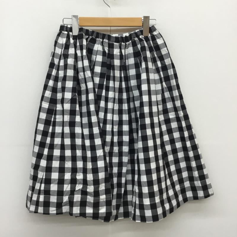エヘカソポ ehka sopo スカート ひざ丈スカート M チェック 白 / ホワイト / X 黒 / ブラック /  レディース USED 古着 中古 10051442
