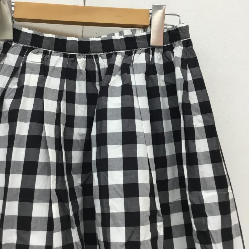 エヘカソポ ehka sopo スカート ひざ丈スカート M チェック 白 / ホワイト / X 黒 / ブラック /  レディース USED 古着 中古 10051442