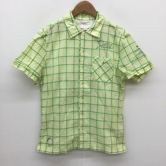 ディーゼル DIESEL シャツ、ブラウス 半袖 S チェック 黄 / イエロー / X 緑 / グリーン /  メンズ USED 古着 中古 10052532