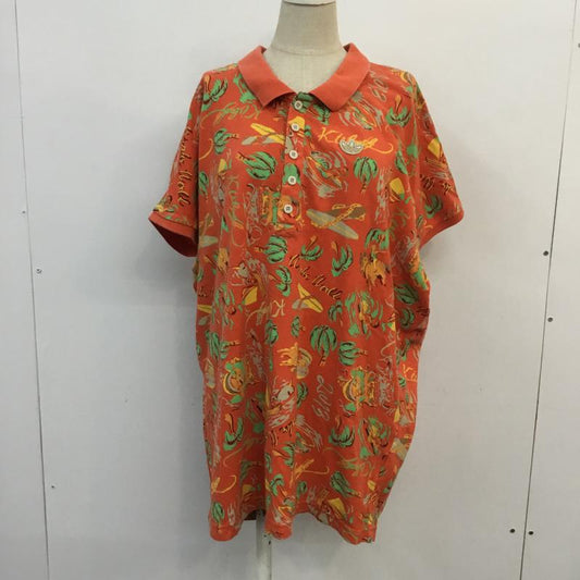 アディダス adidas ポロシャツ 半袖 FREE 総柄 橙 / オレンジ /  レディース USED 古着 中古 10052550