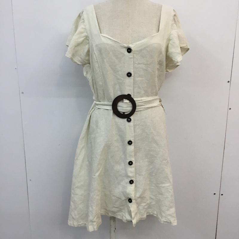 ザラ ZARA ワンピース ミニスカート S 無地 オフホワイト / オフホワイト /  レディース USED 古着 中古 10052568