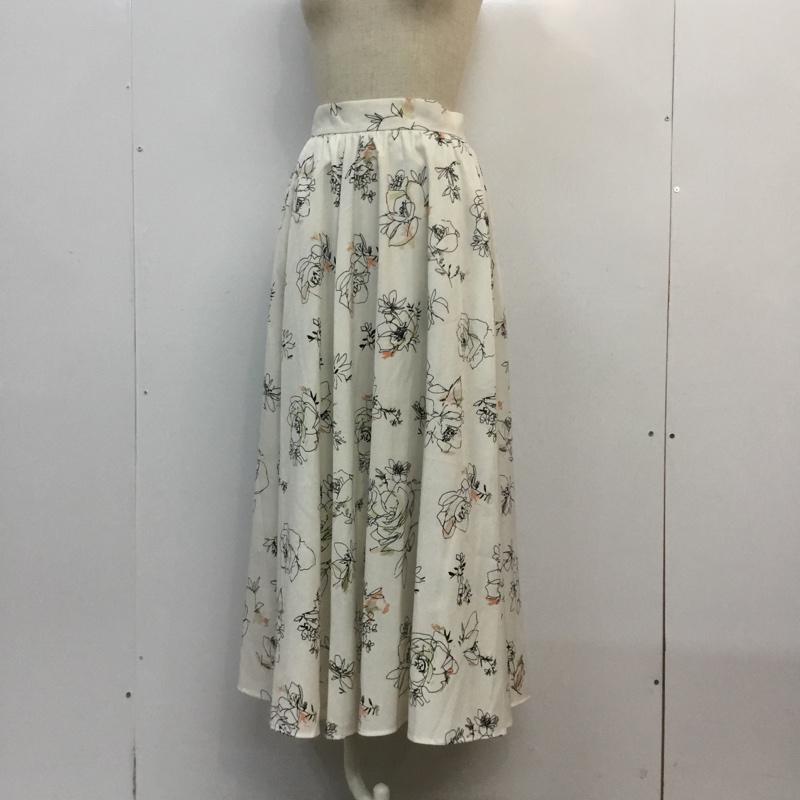 ニコアンド niko and... スカート ロングスカート フリーハンドフラワープリントSK タグ付き M 花柄 アイボリー / アイボリー /  レディース USED 古着 中古 10053198