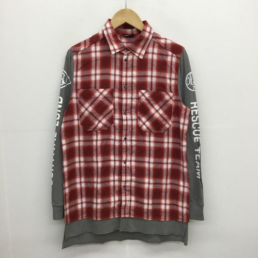 ディーゼル DIESEL シャツ、ブラウス 長袖 チェック 灰 / グレー / X 赤 / レッド /  メンズ USED 古着 中古 10053528