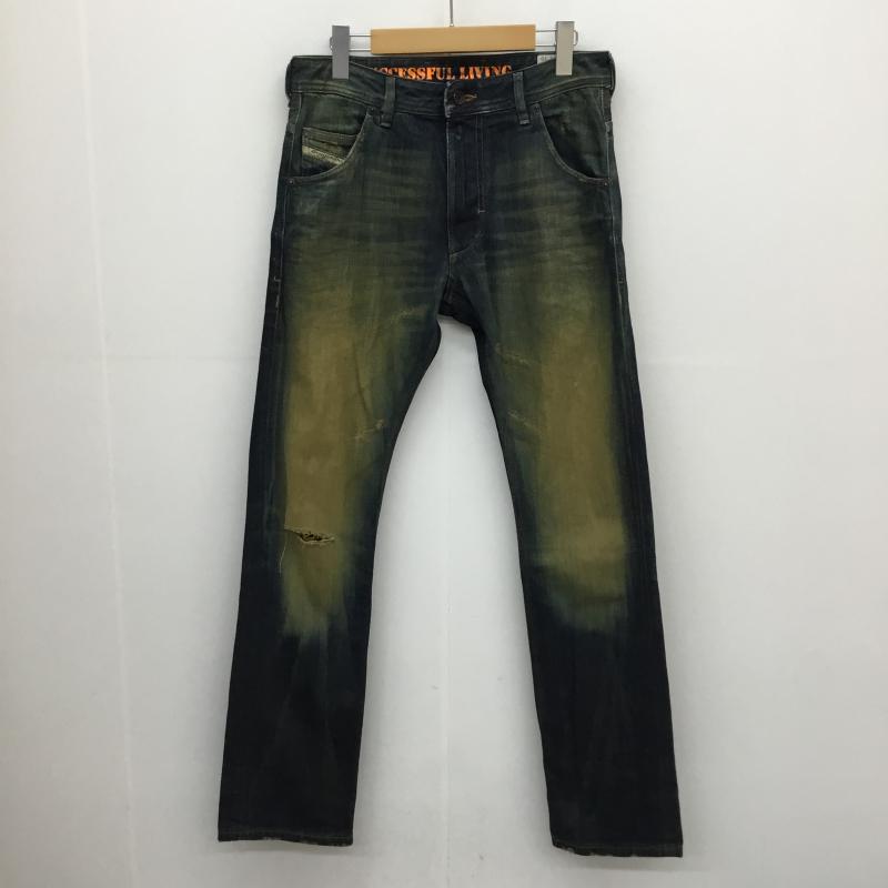 ディーゼル DIESEL パンツ デニム、ジーンズ KROOLEY 008X1 28インチ ダメージ加工 青 / ブルー /  メンズ USED 古着 中古 10053566