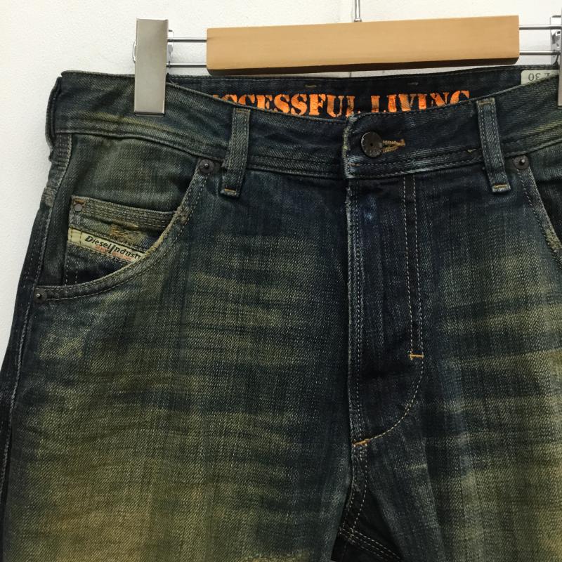 ディーゼル DIESEL パンツ デニム、ジーンズ KROOLEY 008X1 28インチ ダメージ加工 青 / ブルー /  メンズ USED 古着 中古 10053566
