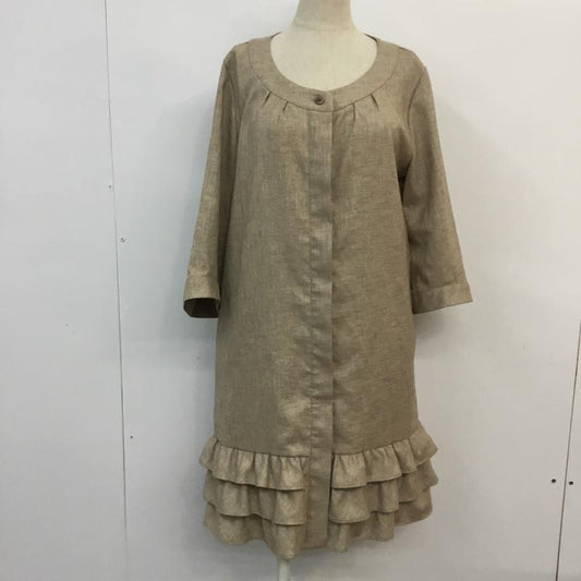 シンプリシテェ Simplicite コート コート一般 ノーカラー フリル 七分袖 無地 ベージュ / ベージュ /  レディース USED 古着 中古 10053574