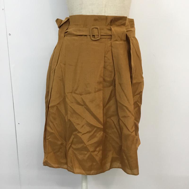 ラピスルーチェビームス LAPIS LUCE BEAMS スカート ひざ丈スカート コットンシルク 38 無地 キャメル / キャメル /  レディース USED 古着 中古 10053575