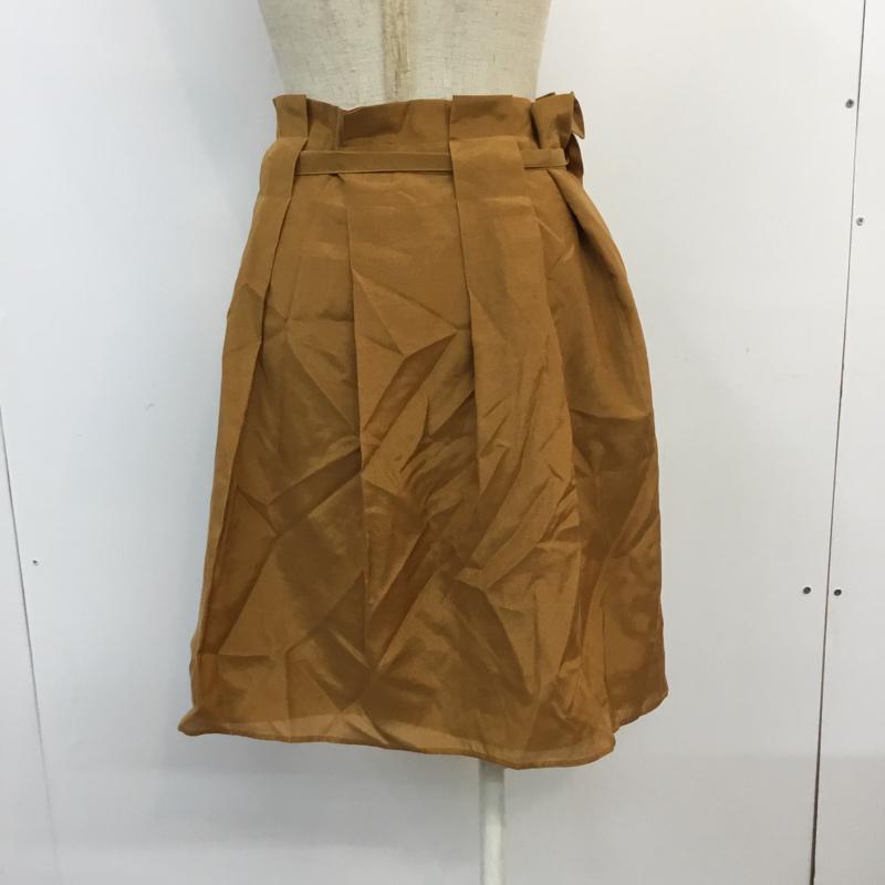 ラピスルーチェビームス LAPIS LUCE BEAMS スカート ひざ丈スカート コットンシルク 38 無地 キャメル / キャメル /  レディース USED 古着 中古 10053575
