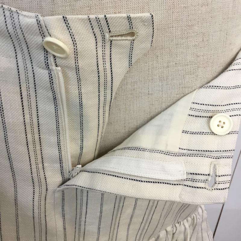 ラルフローレン RALPHLAUREN スカート ひざ丈スカート リネンウール ストライプ チェック アイボリー / アイボリー / X 紺 / ネイビー /  レディース USED 古着 中古 10053605