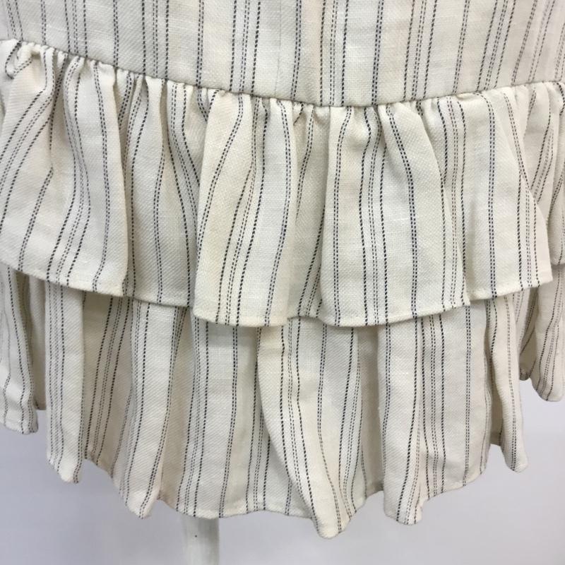 ラルフローレン RALPHLAUREN スカート ひざ丈スカート リネンウール ストライプ チェック アイボリー / アイボリー / X 紺 / ネイビー /  レディース USED 古着 中古 10053605