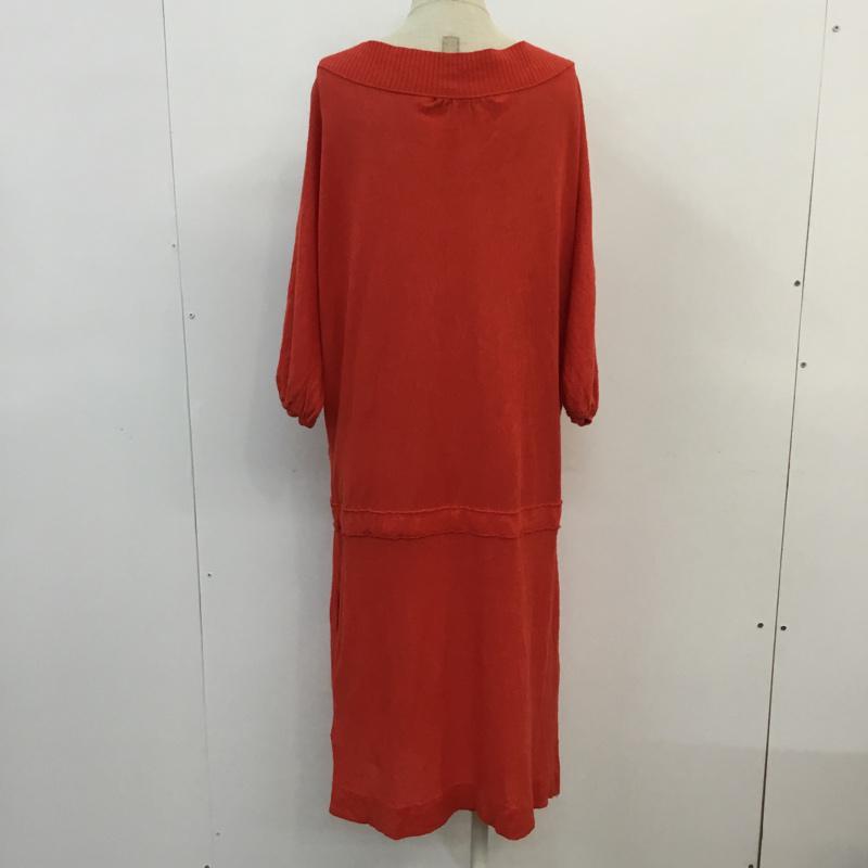 マカフィー MACPHEE ワンピース ひざ丈スカート ドロスト 1 無地 赤 / レッド /  レディース USED 古着 中古 10053606