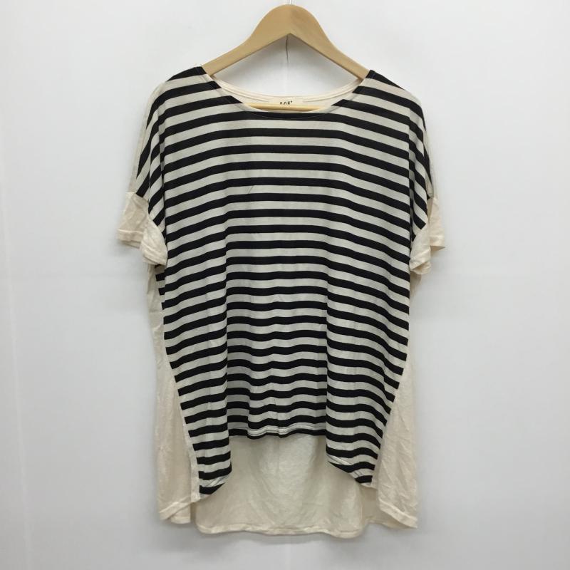イーアールジー e.r.g* カットソー 半袖 M ボーダー柄 黒 / ブラック / X アイボリー / アイボリー /  レディース USED 古着 中古 10053667
