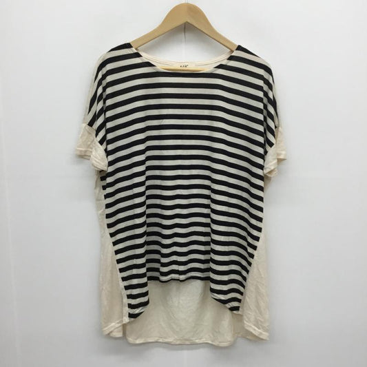 イーアールジー e.r.g* カットソー 半袖 M ボーダー柄 黒 / ブラック / X アイボリー / アイボリー /  レディース USED 古着 中古 10053667