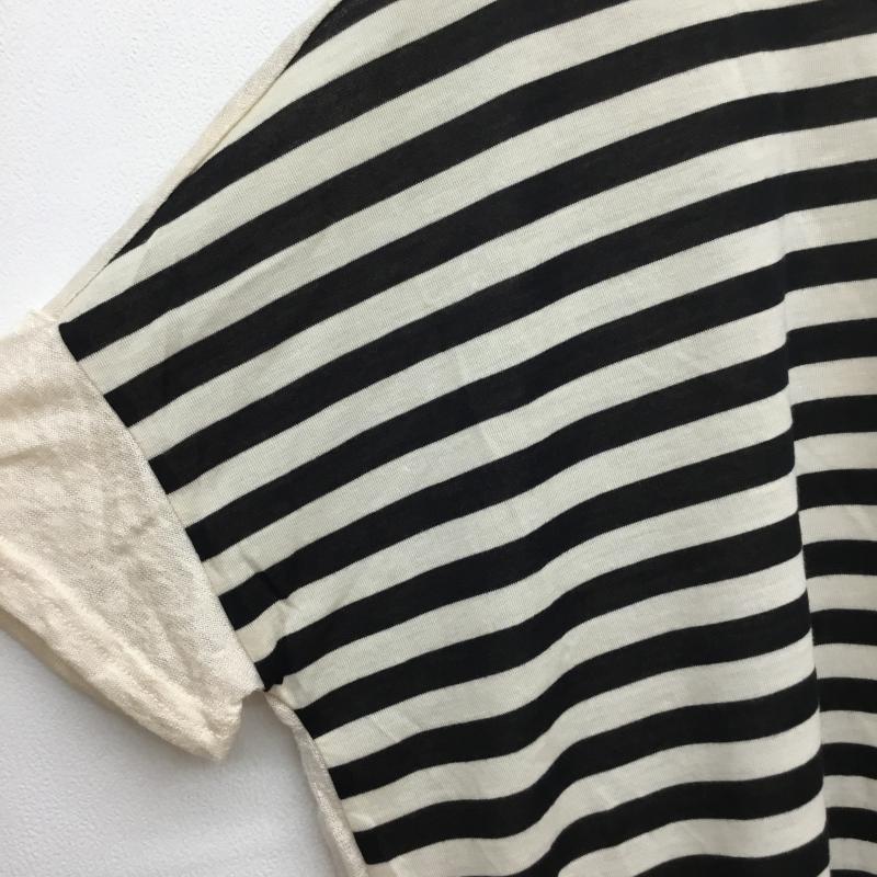 イーアールジー e.r.g* カットソー 半袖 M ボーダー柄 黒 / ブラック / X アイボリー / アイボリー /  レディース USED 古着 中古 10053667