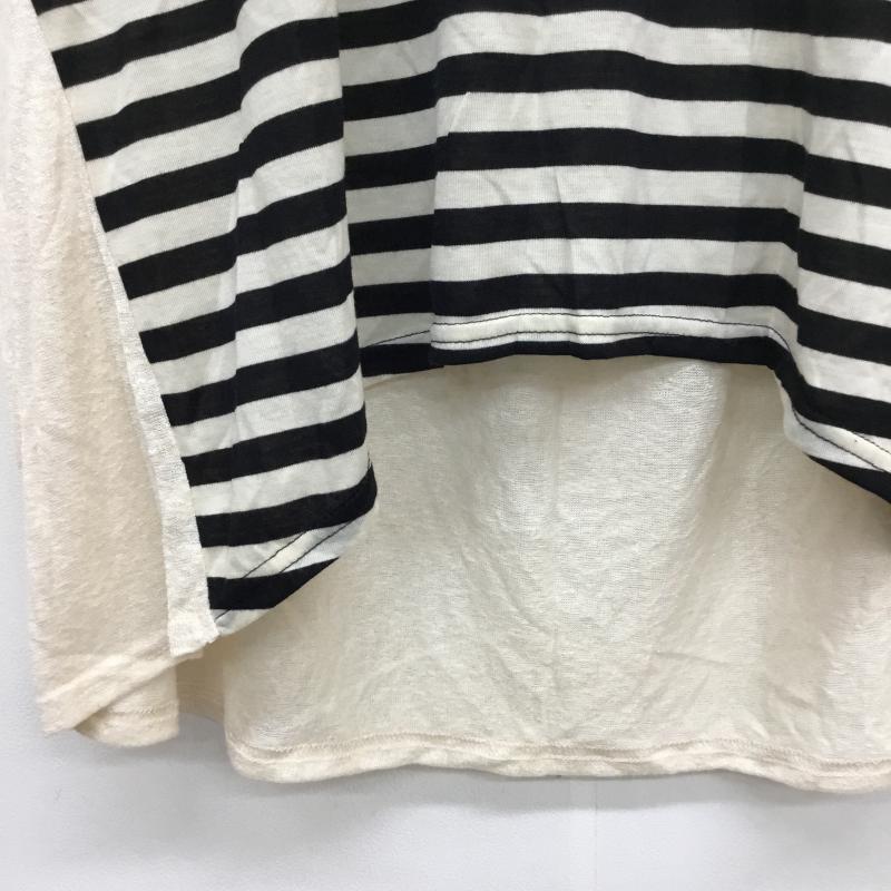 イーアールジー e.r.g* カットソー 半袖 M ボーダー柄 黒 / ブラック / X アイボリー / アイボリー /  レディース USED 古着 中古 10053667