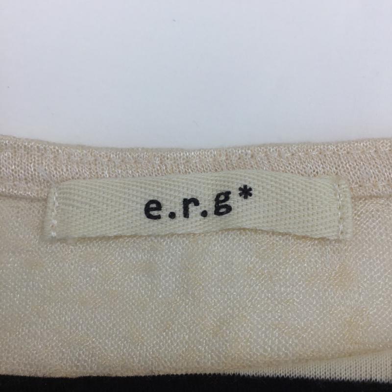 イーアールジー e.r.g* カットソー 半袖 M ボーダー柄 黒 / ブラック / X アイボリー / アイボリー /  レディース USED 古着 中古 10053667