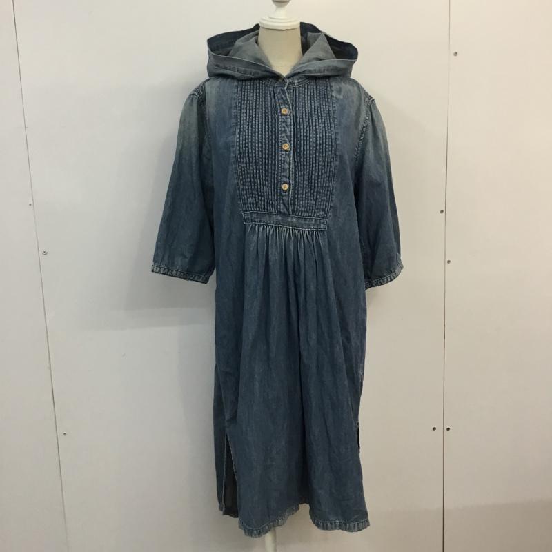 クウ KU ワンピース ひざ丈スカート 5226003 デニム 無地 青 / ブルー /  レディース USED 古着 中古 10053708