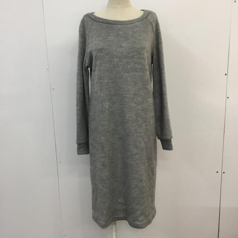 レイミー LAYMEE ワンピース ひざ丈スカート LY16WT OP02 ラグランスリーブ FREE 無地 灰 / グレー /  レディース USED 古着 中古 10053718
