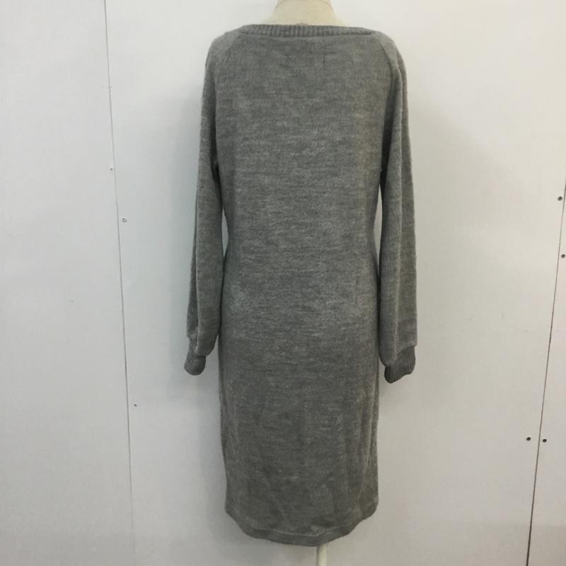 レイミー LAYMEE ワンピース ひざ丈スカート LY16WT OP02 ラグランスリーブ FREE 無地 灰 / グレー /  レディース USED 古着 中古 10053718