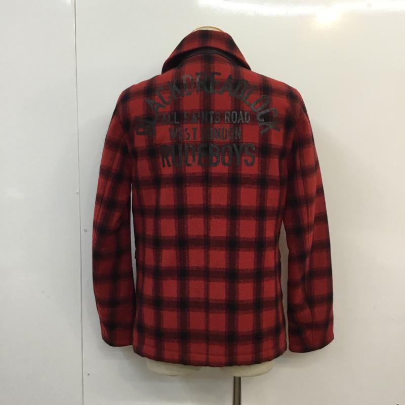 ワコマリア WACKO MARIA ジャケット、上着 ジャケット、ブレザー バックプリント チェック 赤 / レッド / X 黒 / ブラック /  メンズ USED 古着 中古 10053735