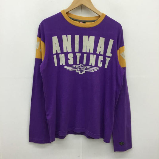 ディーゼル DIESEL Tシャツ 長袖 M ロゴ、文字 紫 / パープル / X 黄 / イエロー /  メンズ USED 古着 中古 10054034