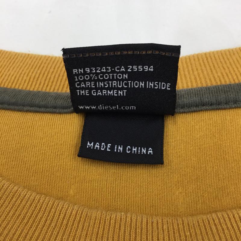 ディーゼル DIESEL Tシャツ 長袖 M ロゴ、文字 紫 / パープル / X 黄 / イエロー /  メンズ USED 古着 中古 10054034