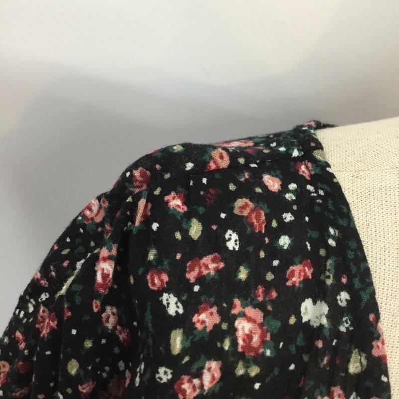 ニコアンド niko and... カーディガン 長袖 ガウン 総柄 X 花柄 黒 / ブラック /  レディース USED 古着 中古 10054114