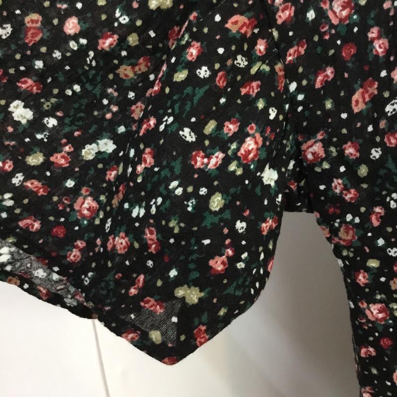 ニコアンド niko and... カーディガン 長袖 ガウン 総柄 X 花柄 黒 / ブラック /  レディース USED 古着 中古 10054114