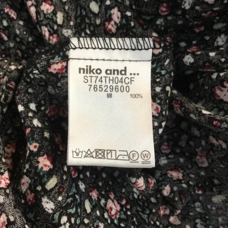 ニコアンド niko and... カーディガン 長袖 ガウン 総柄 X 花柄 黒 / ブラック /  レディース USED 古着 中古 10054114