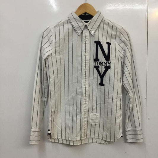 トミー TOMMY シャツ、ブラウス 長袖 S ストライプ 白 / ホワイト /  メンズ USED 古着 中古 10054341