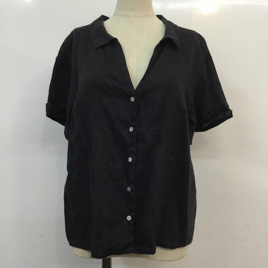 スローブイエナ SLOBE IENA シャツ、ブラウス 半袖 無地 黒 / ブラック /  レディース USED 古着 中古 10054652