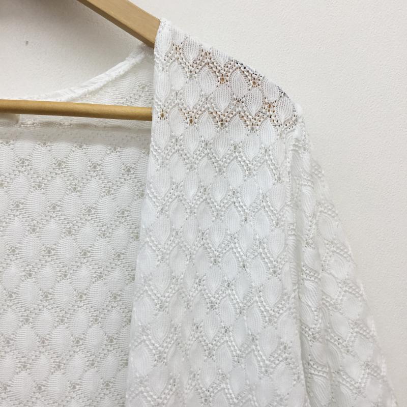 ショコラ フィネ ローブ chocol raffine robe カーディガン 七分袖 レース7分袖カーディガン FREE 白 / ホワイト /  レディース USED 古着 中古 10054764