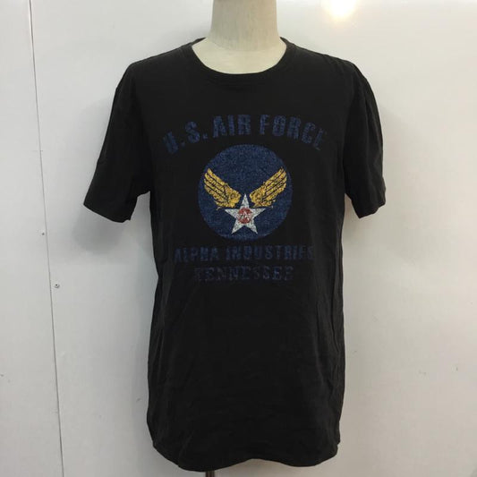 アルファインダストリー Alpha Industries Tシャツ 半袖 L プリント 黒 / ブラック /  メンズ USED 古着 中古 10055691