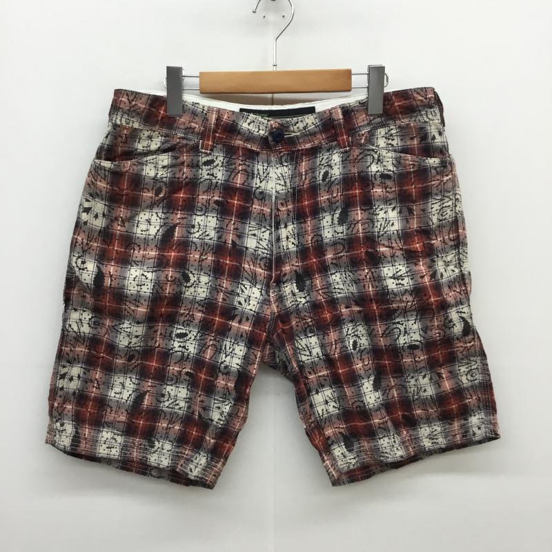 バックチャンネル Back Channel パンツ ショートパンツ 総柄チェックショートパンツ L チェック 白 / ホワイト / X 赤 / レッド / X 青 / ブルー /  メンズ USED 古着 中古 10055891