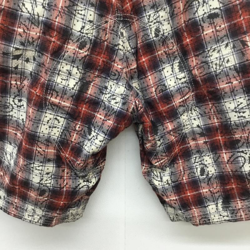 バックチャンネル Back Channel パンツ ショートパンツ 総柄チェックショートパンツ L チェック 白 / ホワイト / X 赤 / レッド / X 青 / ブルー /  メンズ USED 古着 中古 10055891